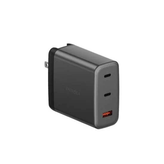 Energea ampcharge mini 100, 2c1a pd/pps/qc3.0 gan wall charger,100w (uk) - gunmetal